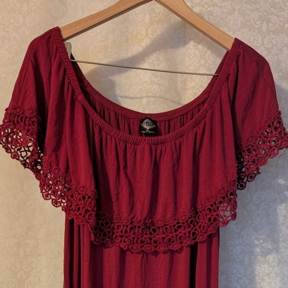 CalStyle BOHO MAXI Dress Sz. XL Red - Picture 7 of 15